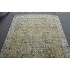 Vintage 3.3 X 6.8ft vert bleu Patchwork tapis classique grande surface turc laine jonc de mer tapis Latex pour couloir chambre tapis - Product Image 4