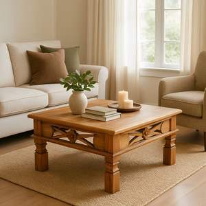 Mesa de centro de madera construida con madera maciza que ofrece durabilidad a largo plazo y una presencia elegante en la sala de estar. - Product Image 6
