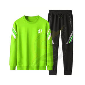 Traje deportivo liso unisex con logotipo personalizado, sudadera de algodón al por mayor, conjunto de 2 piezas para correr para hombre, chándal personalizado - Product Image 5