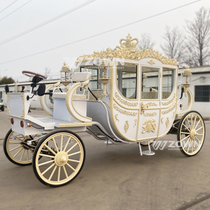 Sightseeing Royal Horse Carriage 4 ruedas eléctrico para bodas y eventos Elegante carruaje tirado por caballos a la venta 4-6 personas - Product Image 3