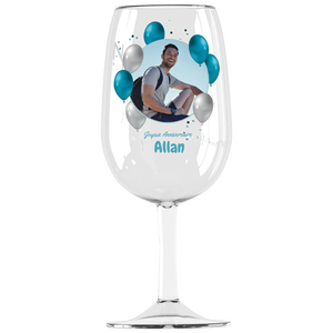 Bicchiere da vino Syrah personalizzato in Tritan, design europeo, stampa digitale personalizzata, trasparente, nessun minimo d'ordine, prodotto in Francia - Product Image 1