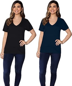 Logo personnalisé coton de haute qualité col en v femmes t-shirts plaine femmes hauts vêtements d'été t-shirt pour hommes livraison DDP - Product Image 3