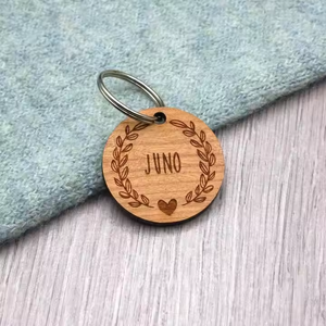 Custom Bone-Shaped Wooden <b>Pet</b> ID Tags: Personalized <b>Collar</b> Tags for <b>Pets</b> Vietnam Producer - Product Image 6