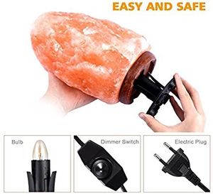 Lámpara de sal del Himalaya paquistaní bellamente tallada con Base de madera Natural estilo de amor pieza decorativa para el hogar artesanías naturales - Product Image 3