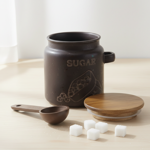 Premium Quality 3460989SB Nordic Design DURABLE PORCELAIN CANISTER WOOD LID &WOOD SPOON - Product Image 5