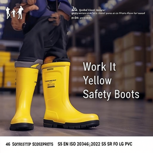 Botas de Seguridad Amarillas Work It Talla 46 S5 EN ISO 20345:2022 S5 SR FO LG PVC - Product Image 3