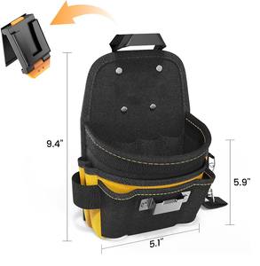 Pochette à outils pour électricien en polyester de qualité supérieure et résistante |   Étui de ceinture à 21 compartiments avec clip à dégagement rapide - Product Image 3