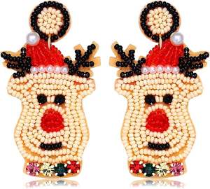 Red Green golden Design European and American Style Breaded Gold Earrings Wholesale Western Beaded Earrings Bohemian Set - Product Image 3