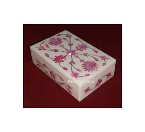 Beautiful Medicine Storage Item Standard Size Pink Mother Of Pearl Inlay Jewelry Box Hand Rectangle Shape MOP Box Of Cheap Price