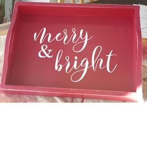 2024 elegantes bandejas de madera y metal ecológicas de alta calidad para decoraciones y servicio de fiesta de Navidad - Product Image 4