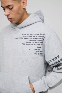 เสื้อฮู้ดโอเวอร์ไซส์ของผู้ชายผ้าฝ้ายระบายอากาศได้ดีเสื้อฮู้ดโอเวอร์ไซส์ออกแบบได้ตามต้องการ - Product Image 3