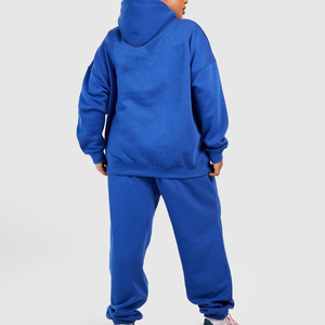 Solide hiver survêtement deux pièces ensembles femmes surdimensionné à capuche femme 2025 automne vêtements de sport tenue décontractée - Product Image 5