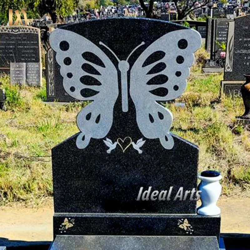 Современный детский надгробный камень черная бабочка гранит мрамор надгробный камень дизайн цена