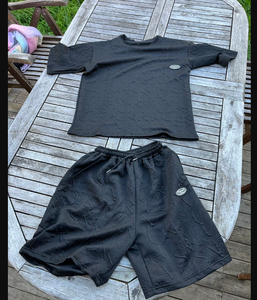 Summer Tshirt Shorts 2 Pieces Set White Tracksuit Men's 3d Letters Vintage Streetwear Creative Pattern Men Sets Short Outfits - Product Image 1