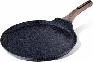 Tawa à dosa antiadhésive noire avec finition en granit, plusieurs tailles, compatible gaz, batterie de cuisine de qualité supérieure pour la maison, le restaurant, l'hôtel - Product Image 6