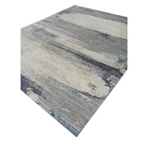 Alfombra de Lana Azul Entropía Anudada a Mano con Patrón Abstracto Grande para Sala de Estar o Dormitorio-REB-1346 - Product Image 2