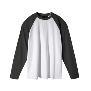 เสื้อยืดแขนยาวสำหรับผู้ชาย230Gsm ผ้าฝ้ายสีเรียบสำหรับสตรีทแวร์โลโก้ตามสั่ง - Product Image 1