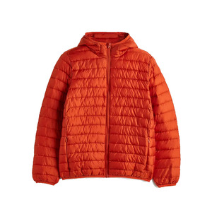 Chaqueta acolchada de burbujas de calidad premium para hombre, acolchada de color naranja con capucha adjunta y bolsillos para la temporada de invierno - Product Image 5