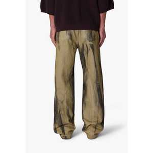 Pantalones vaqueros ultralargos con efecto tie-dye en negro/verde - Product Image 6