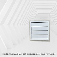 Ventilateur axial mural carré XBDZ en FRP, ventilateur antidéflagrant 220V 380V pour la ventilation industrielle