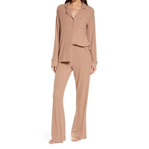 Lightweight high quality breathable OEM ladies pajama spring summer season Wholesale Long Sleeve Pajamas for Women's Sleepwear - Product Image 4