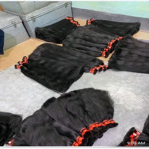 Extensiones de Cabello Humano Indio Liso Sedoso, Cabello Virgen Sin Procesar, Trama de Cabello Doblemente Estirada, Tejido a Máquina para Peinar y Alargar - Product Image 2