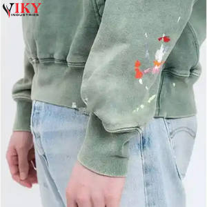 Sweat à capuche délavé à l'acide avec logo personnalisé, nouveau style, respirant, couleur unie, qualité supérieure pour homme, vêtements décontractés, sweats à capuche délavés à l'acide - Product Image 5