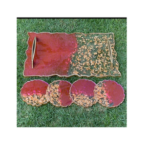 Bandeja de servicio de resina epoxi para decoración del hogar, artículos de cocina personalizados, proveedor de hoteles recién artesanales a la venta - Product Image 3