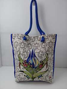 Sac fourre-tout vintage DAFNI BIG PAZAR en toile unie à motif œil, fermeture éclair, doublure en coton brodé, toutes saisons, pour le shopping - Product Image 4