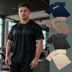 Camisetas de gimnasio de gran tamaño de algodón 100% para hombre con logotipo personalizado al por mayor, ropa de calle deportiva de peso pesado, diseño deportivo serigrafiado, unisex - Product Image 1