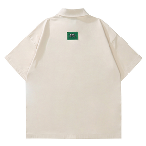 Polos personnalisés de haute qualité avec broderie d'appliques dégradées Veste polo zippée en cuir PU T Shirt Hommes - Product Image 2