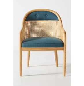 Chaise élégante en teck avec rotin en bois massif et rotin - Product Image 1