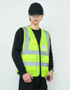 เสื้อกั๊กนิรภัยสำหรับทำงาน Hi-Vis สะท้อนแสงสีตามสั่งสำหรับงานอุตสาหกรรมก่อสร้าง - Product Image 4