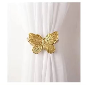Butterfly Shape Brass <b>Curtain</b> Tieback Home Decorative Gold <b>Curtain</b> Hold <b>Backs</b> <b>for</b> Window Living Room Home Accents - Product Image 1