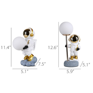 Lámpara de Mesa LED Creativa con Diseño de Astronauta, Escultura <span class=keywords><strong>Lunar</strong></span> de Resina para Habitación Infantil, Luz de Escritorio de Dibujos Animados para Bebés, Decoración Artística - Product Image 4