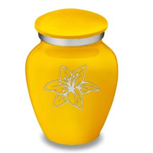 Petites urnes en aluminium avec lotus et design de forme classique - Product Image 2