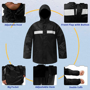 Trajes Impermeables para Hombre y Mujer, Chaqueta Impermeable para Pesca, Pantalones con Peto, Equipo de Lluvia Ligero y Reflectante de 3 Piezas - Product Image 2