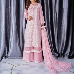 Shalwar Kameez costumes en soie pour femmes musulmanes pour le mariage et la fête, couleur personnalisée, motifs traditionnels modernes de haute qualité. - Product Image 6