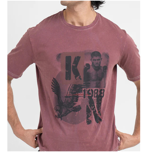 เสื้อยืดคอกลมสำหรับผู้ชายแขนสั้นผ้าฝ้าย100% พิมพ์ลายสกรีนสีพื้นดีไซน์ใหม่สำหรับฤดูร้อน - Product Image 6