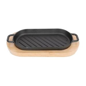Bulk Iron <b>Sizzler</b> <b>Plate</b> With Wooden Base Premium Quality Custom Shape Food Serving <b>Sizzler</b> <b>Plate</b> At Lowest Prices New Arrival - Product Image 4