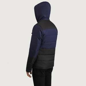 Veste matelassée en cuir Wayne noire et bleue avec capuche, manteau d'hiver décontracté au nouveau design, imperméable, fermeture éclair, tailles XS à 6XL - Product Image 5