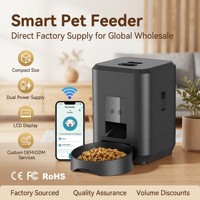 Vente directe usine Distributeur automatique de nourriture pour animaux de compagnie en acier inoxydable 2L avec écran LCD et double alimentation – Vente en gros