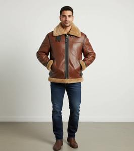 Veste en cuir véritable RAF Bomber sur mesure, vente chaude, veste en cuir vintage fine pour homme - Product Image 1