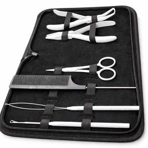 Juego de Herramientas Profesionales para Extensiones de Cabello y Abalorios, Precio de Fábrica, 6 Piezas, Alicates para Abalorios, Aguja de Anillo Micro I-Link, Gancho de Tracción - Product Image 1