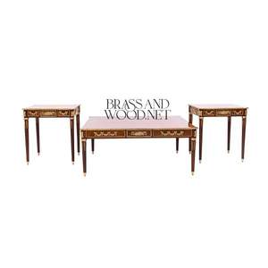 Juego de Mesa de Centro de Madera Clásica de Lujo con Mesas Auxiliares - Product Image 2