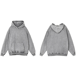 Sudadera con Capucha Oversize de Felpa Sólida con Lavado Ácido, Personalizada, 100% Algodón, con Estampado Serigrafiado para Invierno - Product Image 5