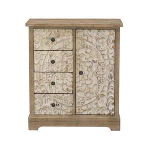 ตู้เก็บของไม้แกะสลักด้วยมือมี2ประตูสไตล์โรงนาสำหรับห้องนั่งเล่นและห้องนอน - Product Image 3