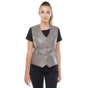 Nuevo chaleco de cuero sin mangas para mujer de otoño |   Chaqueta de Cuero PU con Diseño de Cinturón, Prenda Exterior de Cuero Informal y Moderna para Mujer - Product Image 4