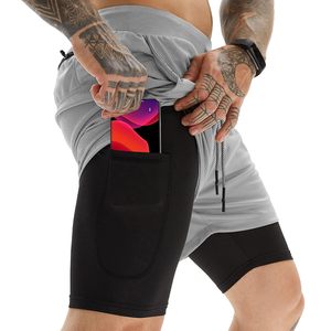 Ropa deportiva de poliéster transpirable con logotipo de alta calidad de fábrica, pantalones cortos de malla 2 en 1 para correr, Fitness, entrenamiento atlético, gimnasio, pantalones cortos para hombre - Product Image 1