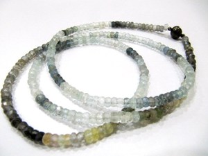 Natural Moss Aquamarine Rondelle Faceted 4-5mm Beaded Necklace With <b>Magnetic</b> Clasp Top Quality Wholesale prices 26 inch long - Product Image 2